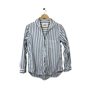 Frank & Eileen Grayson Women’s The Hero Striped Button Down White/Blue Size S